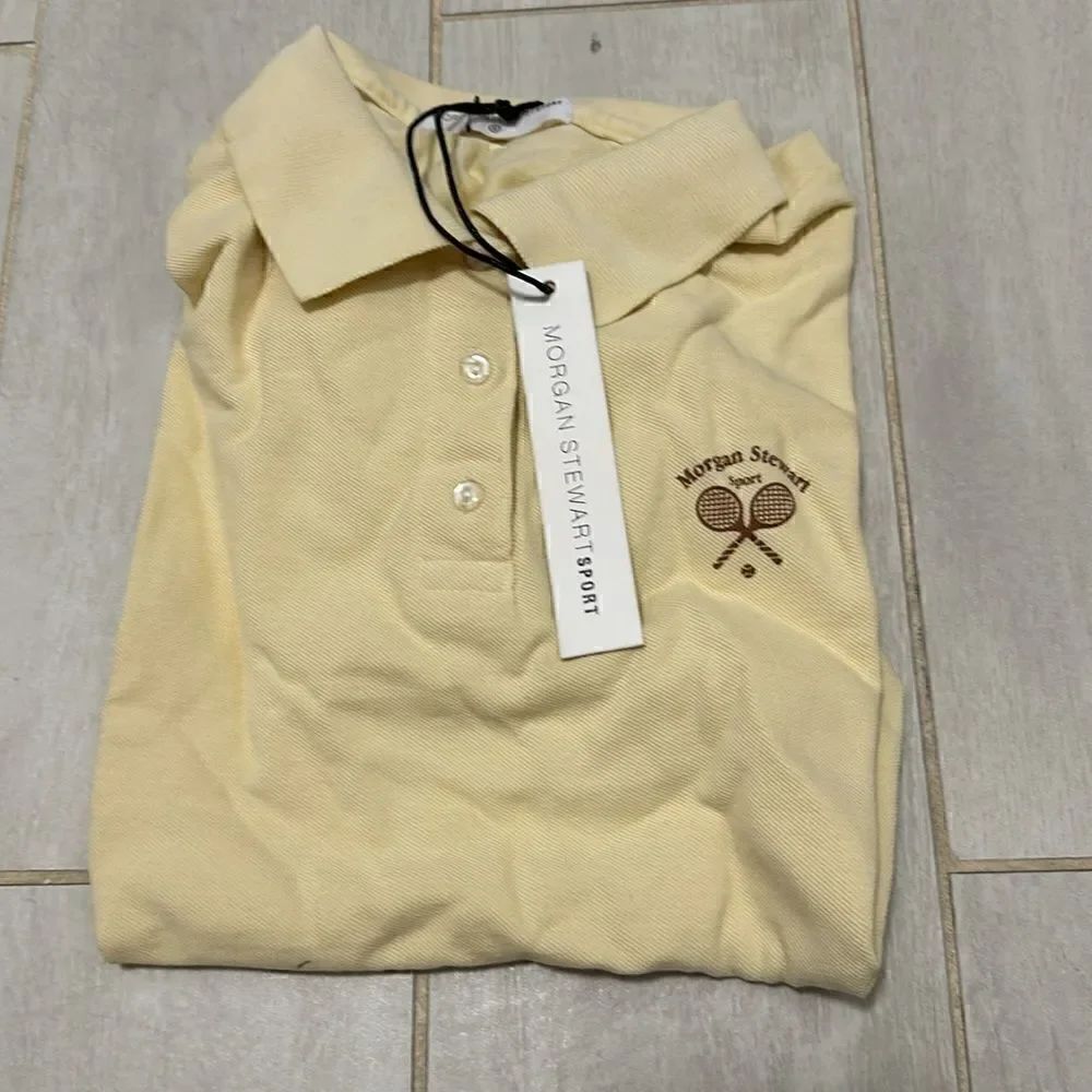 NWT Morgan Stewart sport yellow polo small